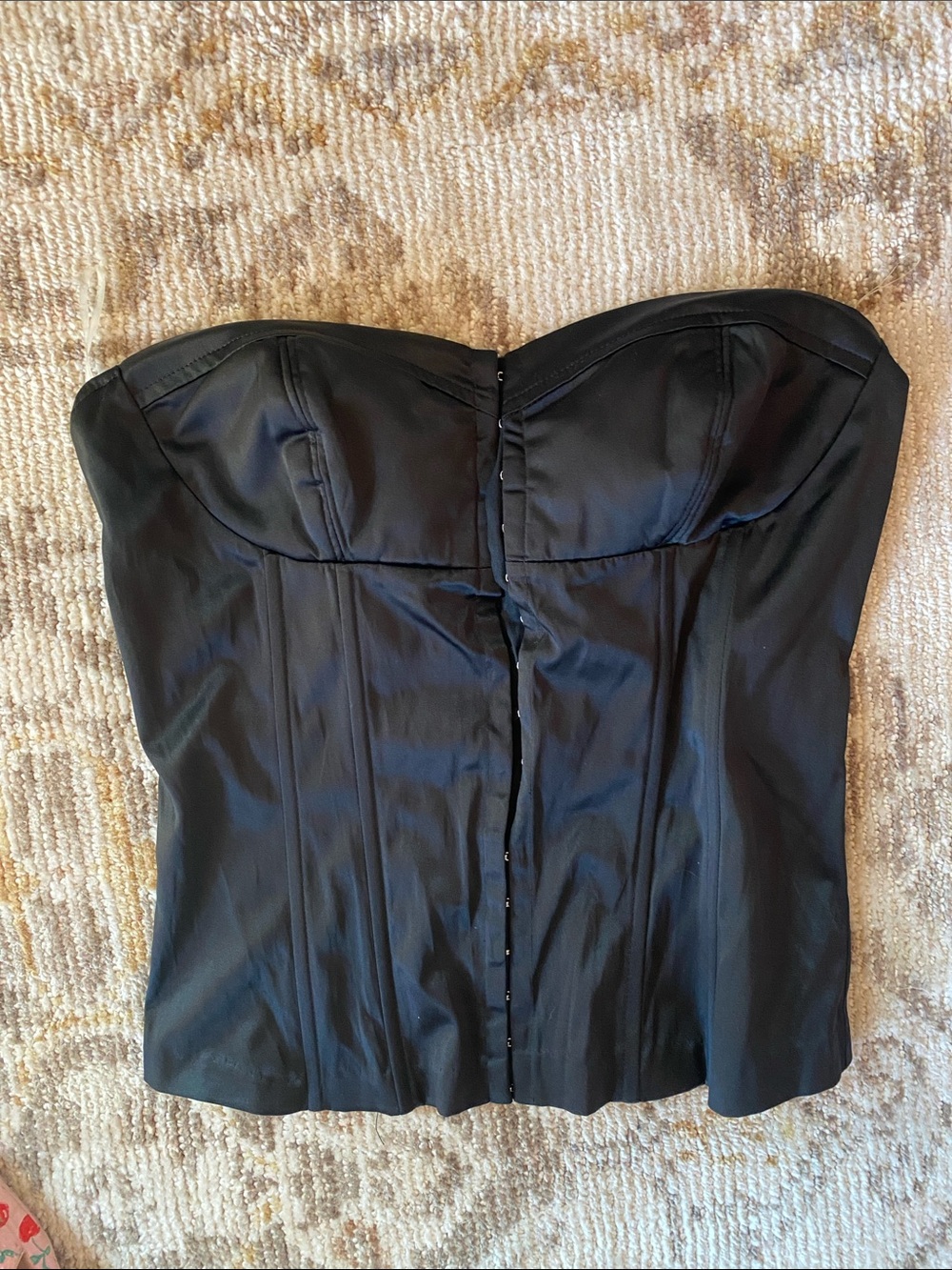 Black Strapless Bustier Dress Top tie back new